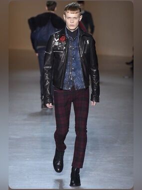 Men’s Diesel Black Gold black leather biker jacket